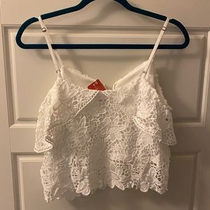 NWT White summer boho tank top size small